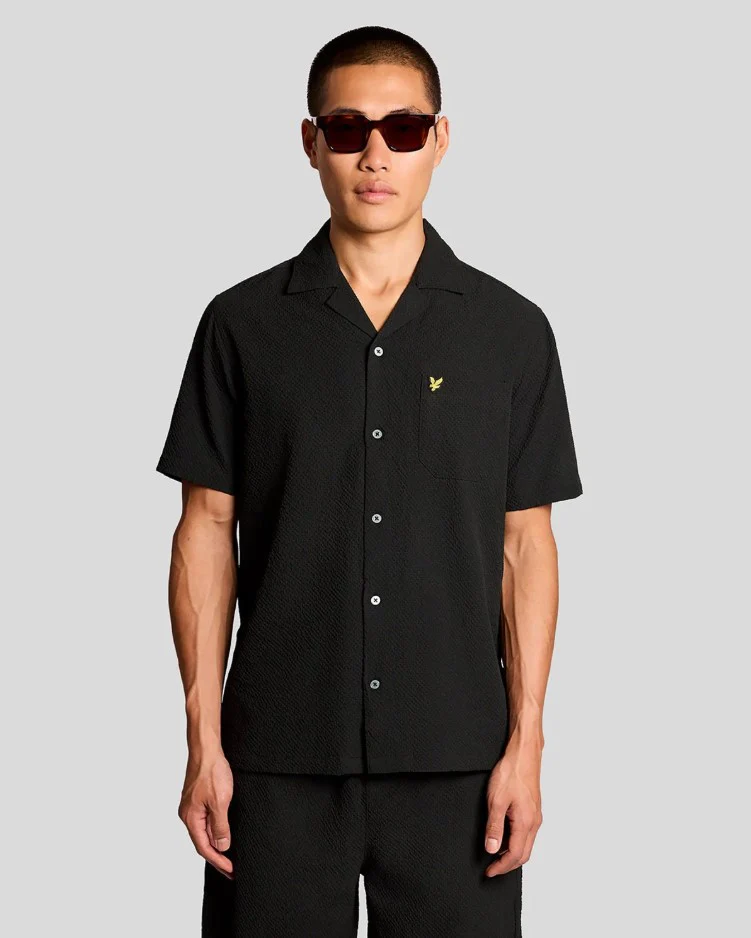 Hemden korte mouw zwart Lyle & Scott