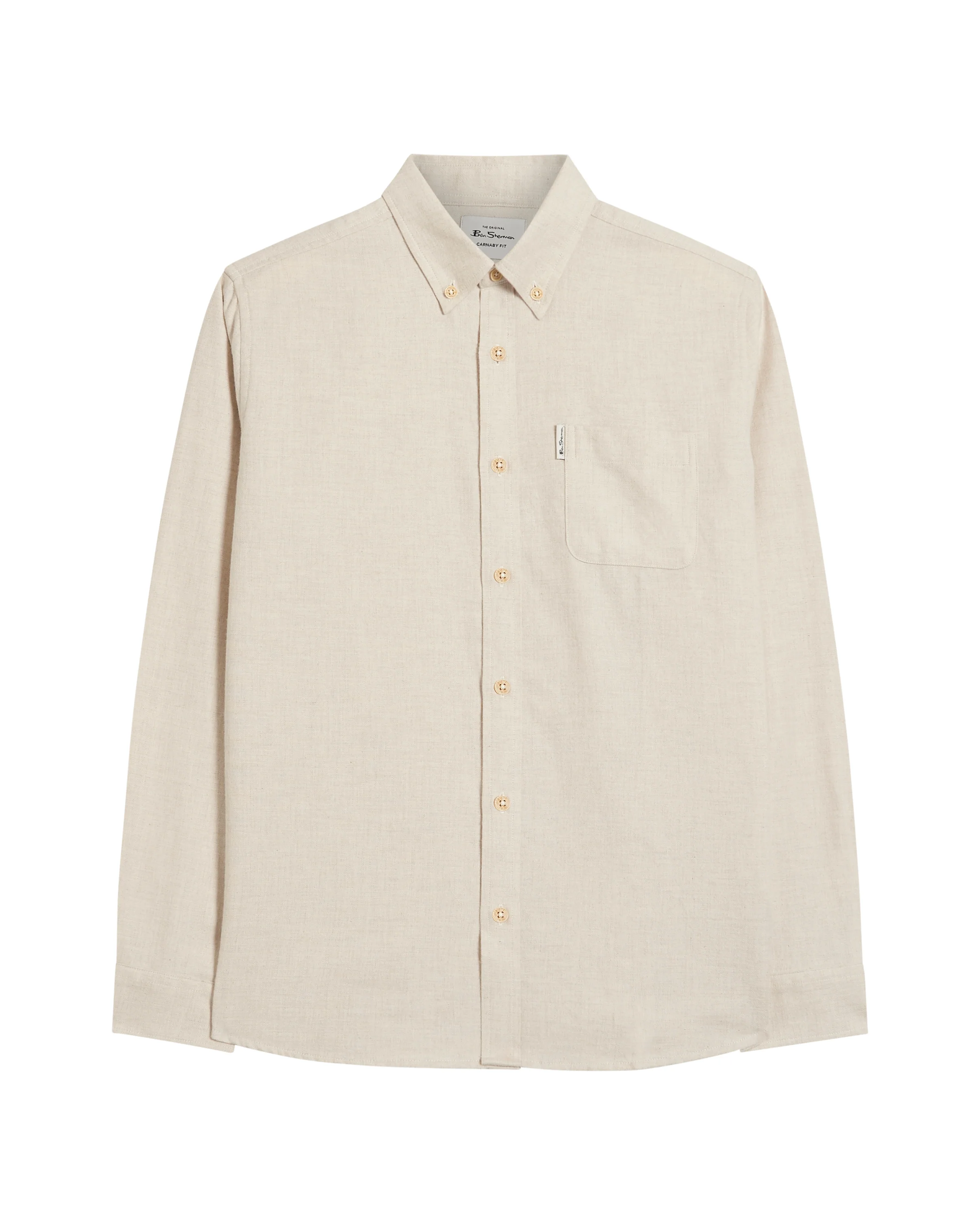 Hemden lange mouw beige Ben Sherman