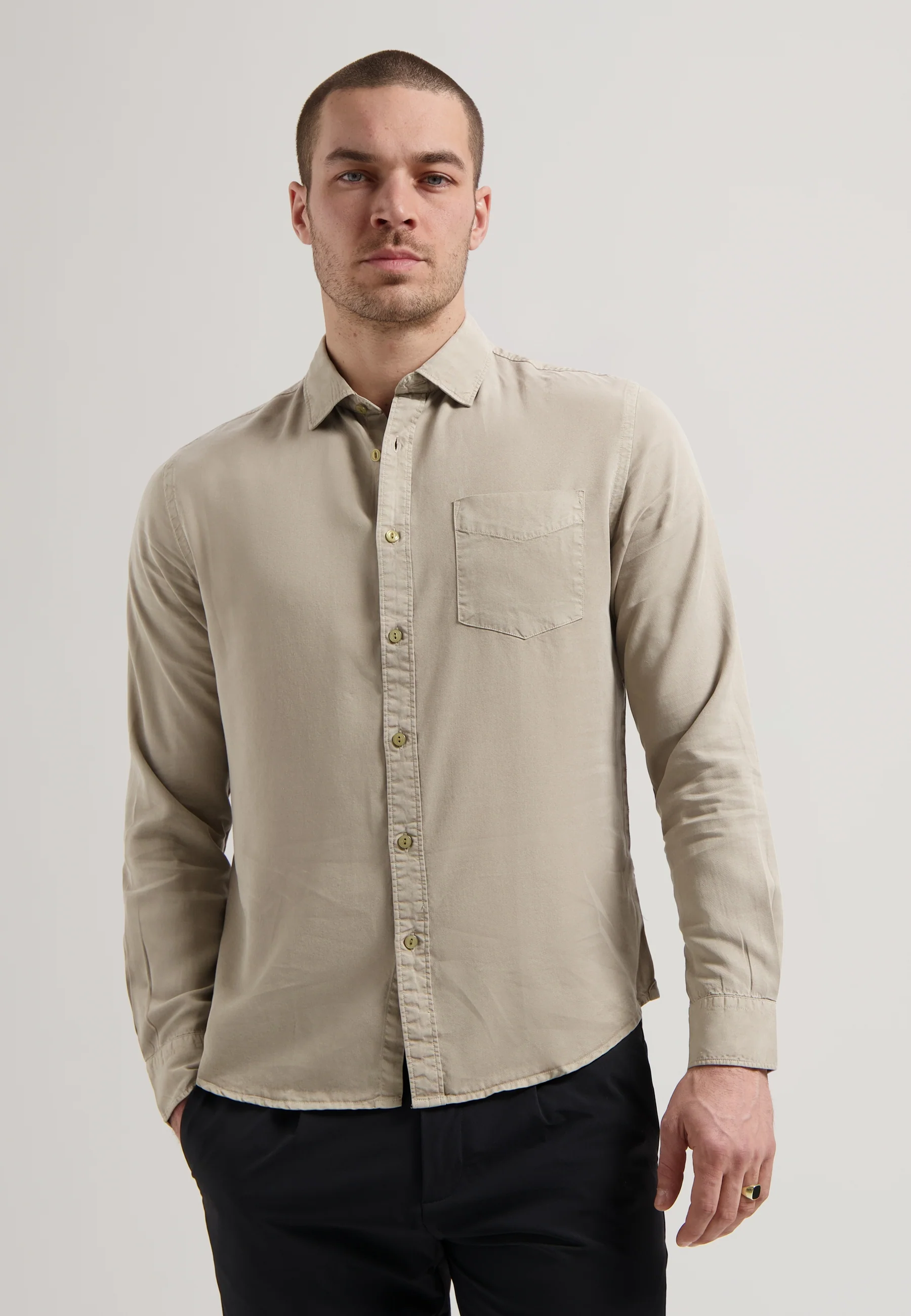Hemden lange mouw beige Dstrezzed