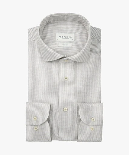 Hemden lange mouw beige Profuomo