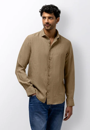 Hemden lange mouw beige State of Art
