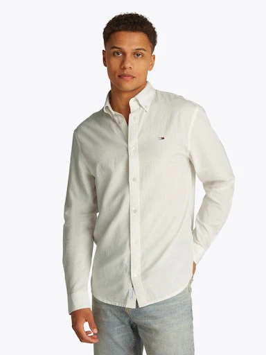 Hemden lange mouw beige Tommy Jeans