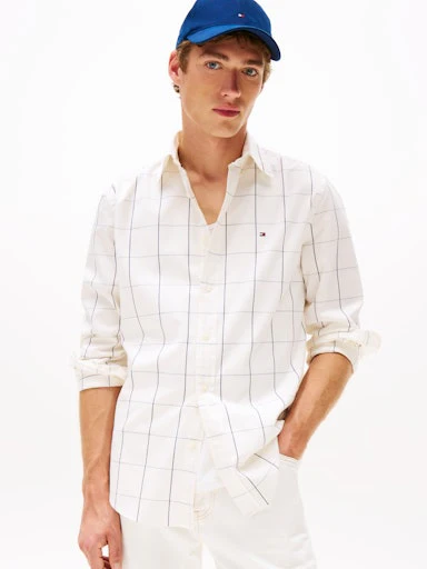 Hemden lange mouw beige Tommy Hilfiger