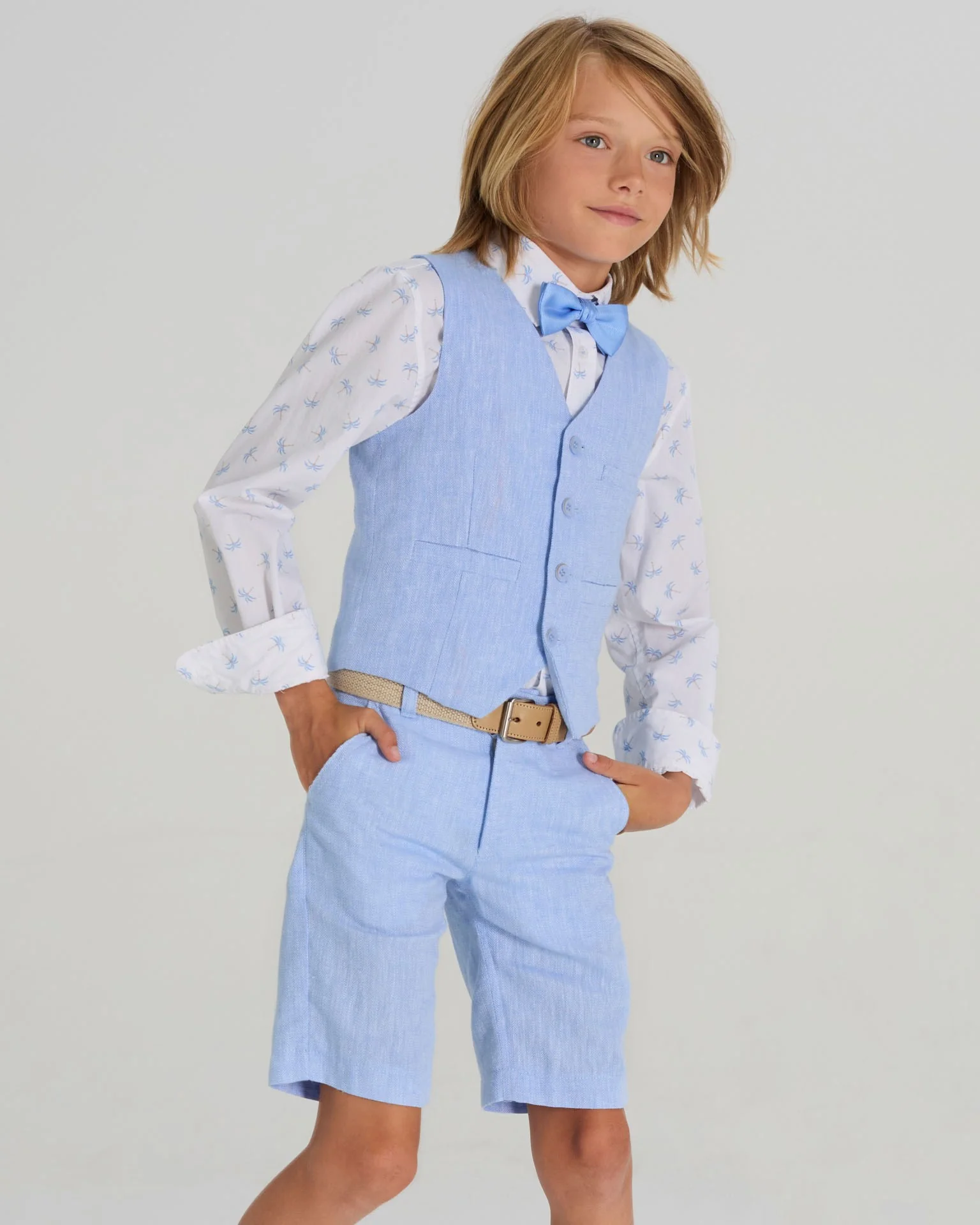 Hemden lange mouw blauw Blue Bay