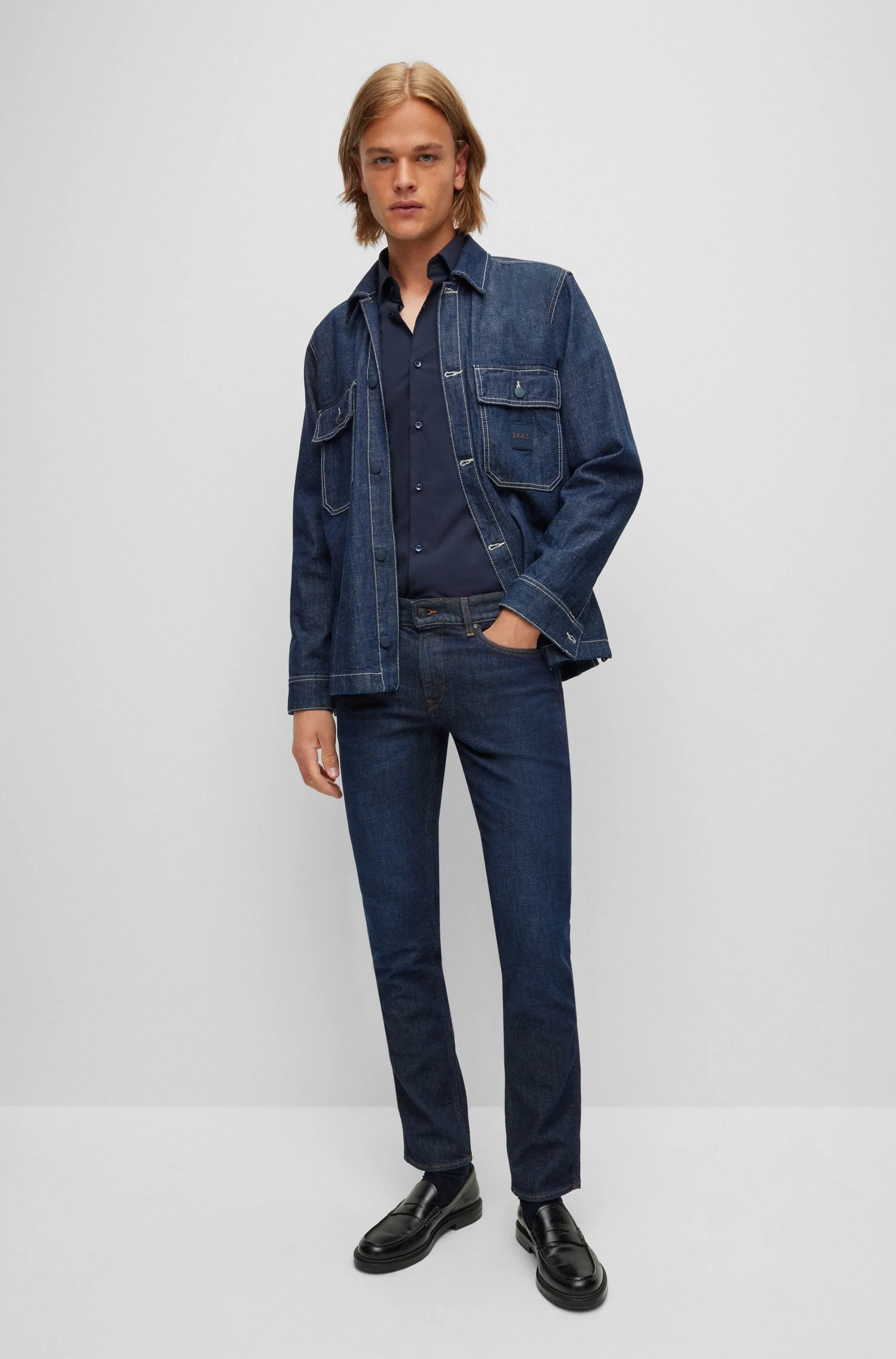 Hemden lange mouw blauw Boss Men Black - Image 2