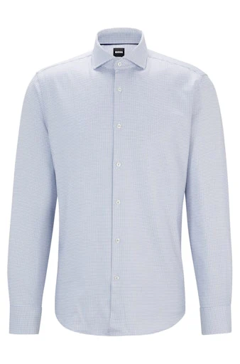 Hemden lange mouw blauw Boss Men Black