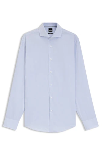Hemden lange mouw blauw Boss Men Black