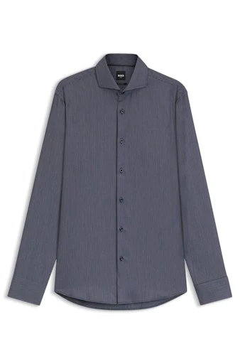 Hemden lange mouw blauw Boss Men Black