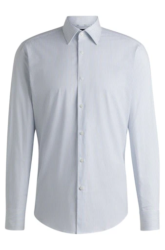 Hemden lange mouw blauw Boss Men Black