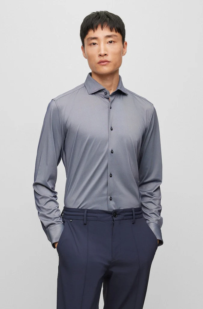 Hemden lange mouw blauw Boss Men Black - Image 2