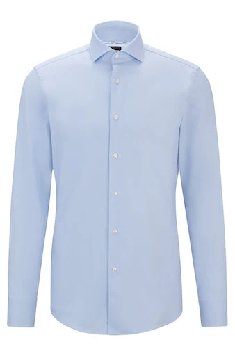 Hemden lange mouw blauw Boss Men Black