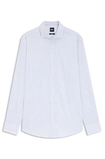 Hemden lange mouw blauw Boss Men Black