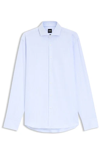 Hemden lange mouw blauw Boss Men Black