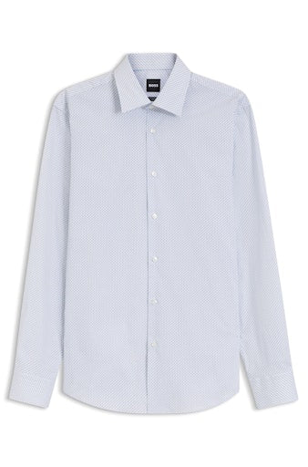 Hemden lange mouw blauw Boss Men Black