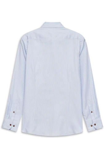 Hemden lange mouw blauw Bugatti