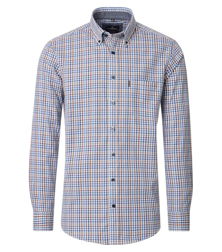 Hemden lange mouw blauw Casa Moda
