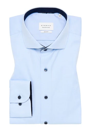 Hemden lange mouw blauw ETERNA