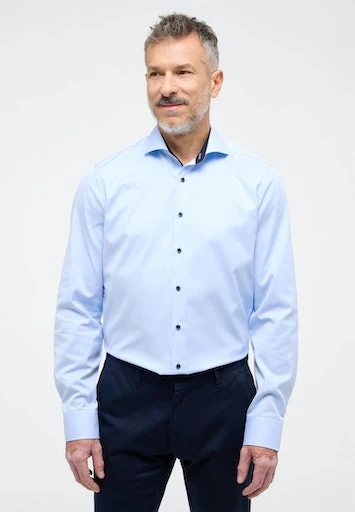 Hemden lange mouw blauw ETERNA - Image 2
