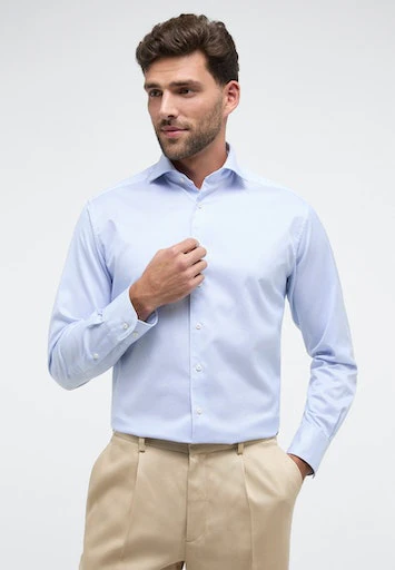 Hemden lange mouw blauw ETERNA