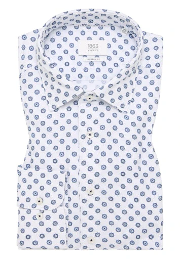 Hemden lange mouw blauw ETERNA