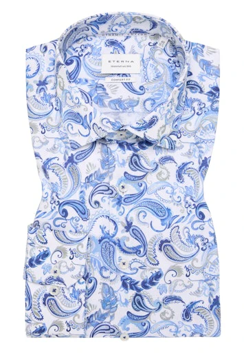 Hemden lange mouw blauw ETERNA