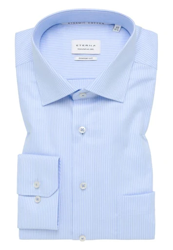 Hemden lange mouw blauw ETERNA