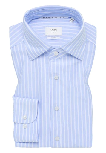 Hemden lange mouw blauw ETERNA