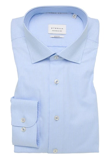 Hemden lange mouw blauw ETERNA
