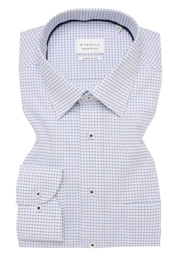 Hemden lange mouw blauw ETERNA