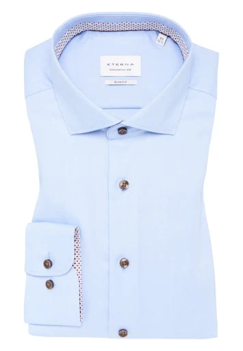 Hemden lange mouw blauw ETERNA