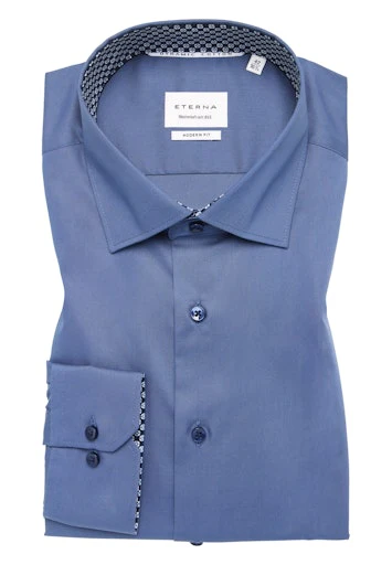 Hemden lange mouw blauw ETERNA