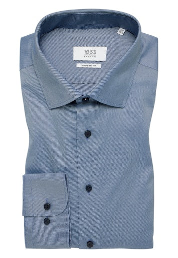 Hemden lange mouw blauw ETERNA