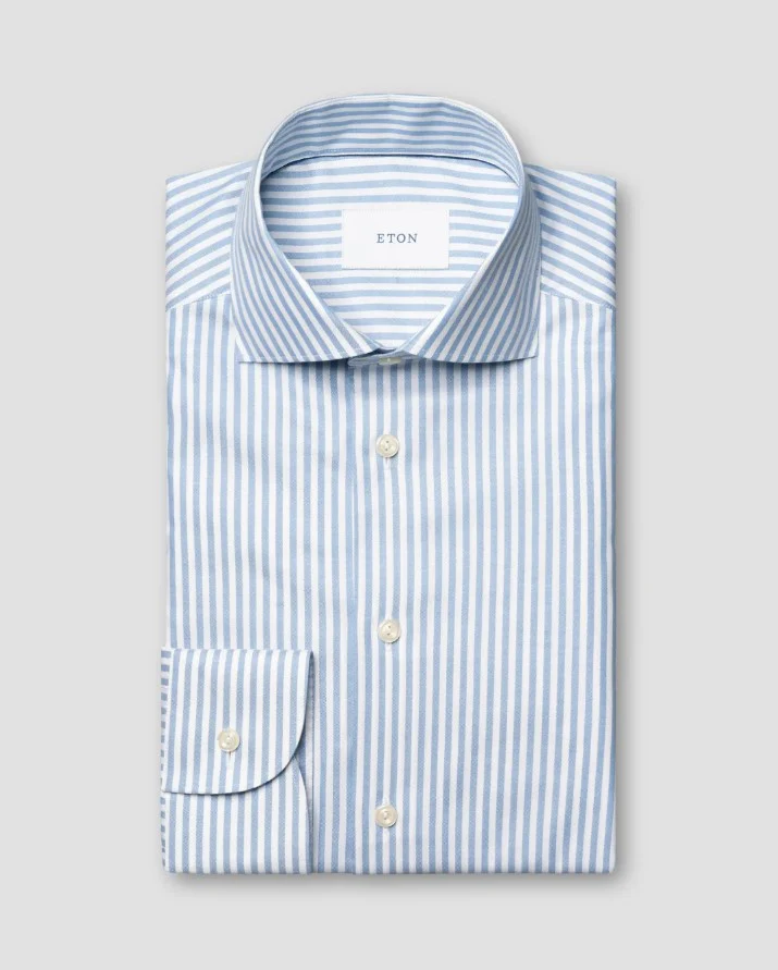 Hemden lange mouw blauw ETON SHIRT