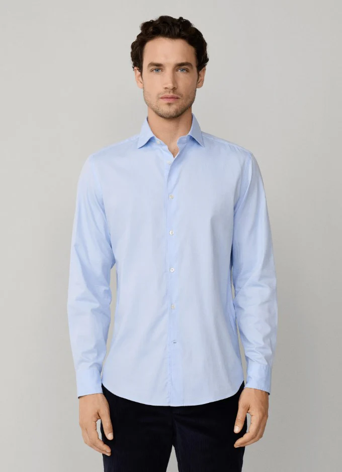 Hemden lange mouw blauw Façonnable