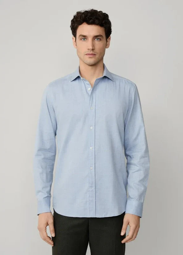 Hemden lange mouw blauw Façonnable