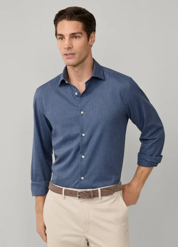 Hemden lange mouw blauw Façonnable