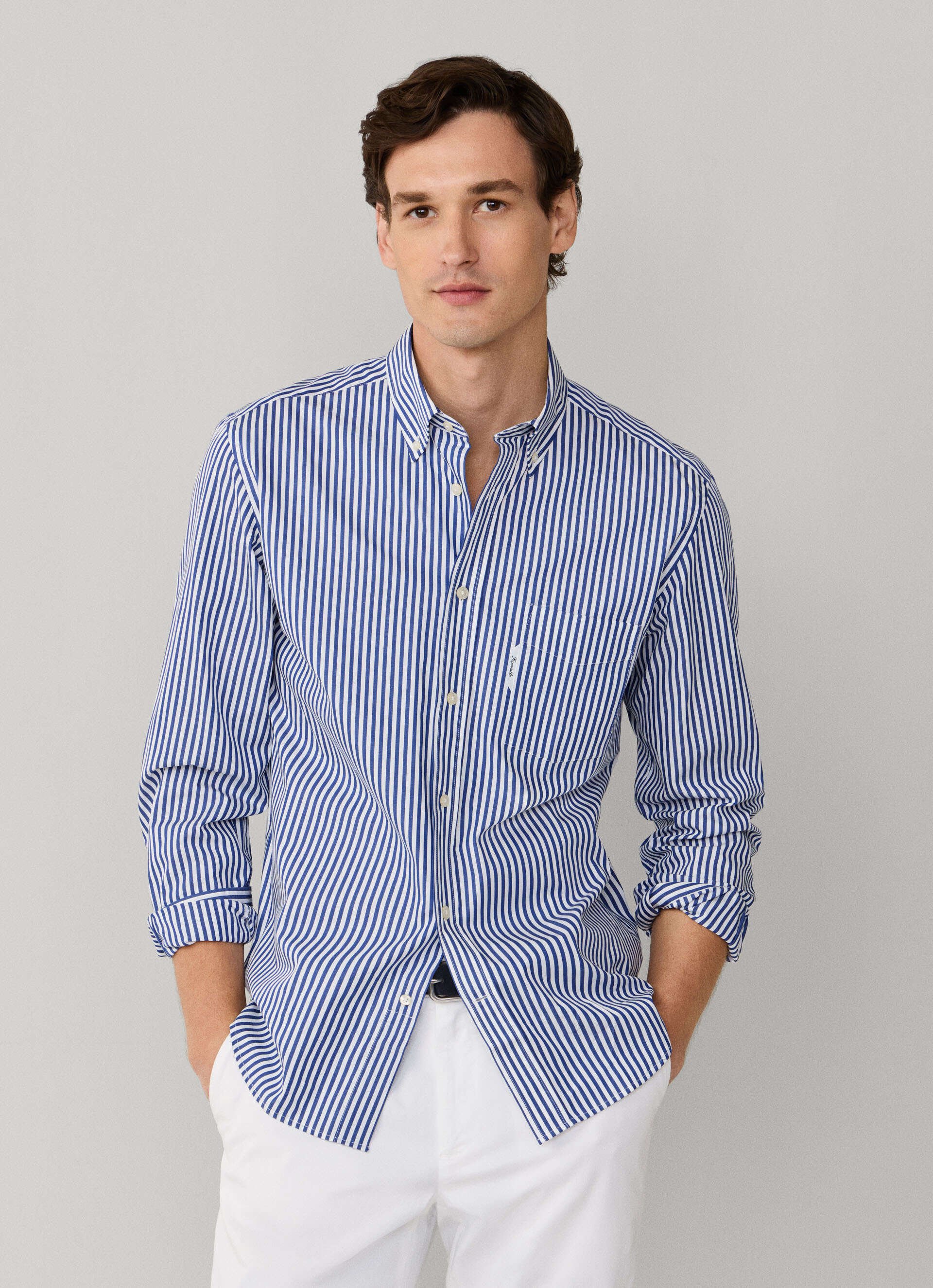 Hemden lange mouw blauw Façonnable