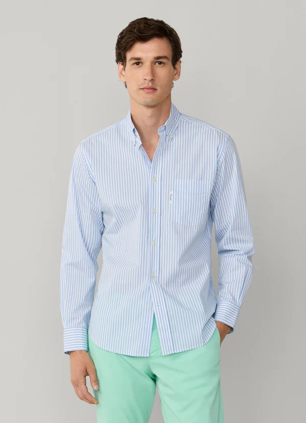 Hemden lange mouw blauw Façonnable