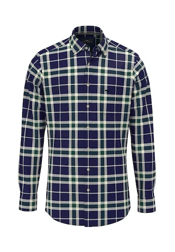 Hemden lange mouw blauw Fynch-Hatton