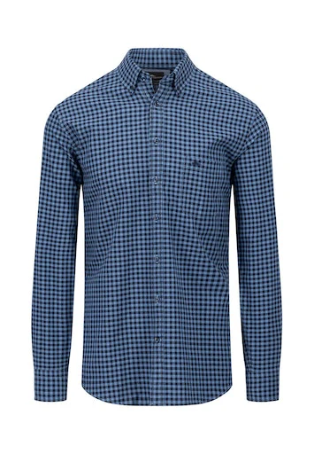 Hemden lange mouw blauw Fynch-Hatton