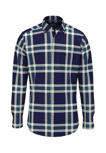 Hemden lange mouw blauw Fynch-Hatton