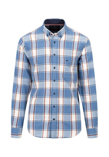 Hemden lange mouw blauw Fynch-Hatton