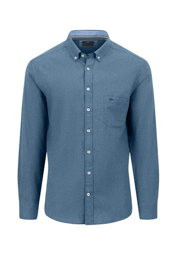 Hemden lange mouw blauw Fynch-Hatton