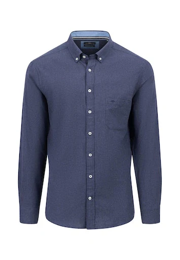Hemden lange mouw blauw Fynch-Hatton