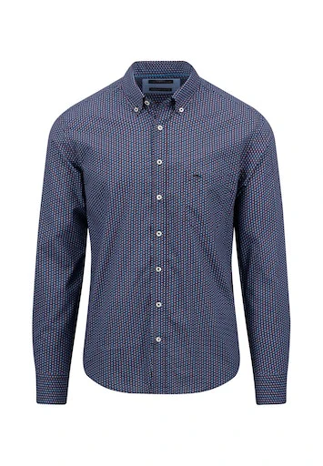 Hemden lange mouw blauw Fynch-Hatton