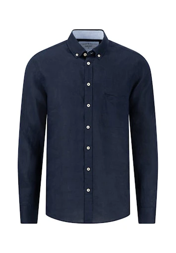 Hemden lange mouw blauw Fynch-Hatton