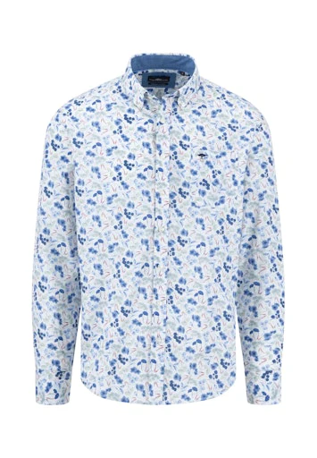 Hemden lange mouw blauw Fynch-Hatton
