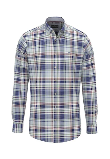 Hemden lange mouw blauw Fynch-Hatton