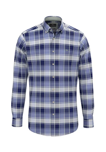 Hemden lange mouw blauw Fynch-Hatton