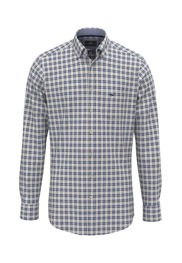 Hemden lange mouw blauw Fynch-Hatton